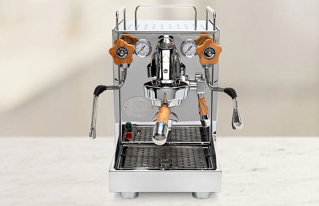 ECM Olive Wood Handle Set with ECM Logo - 89488