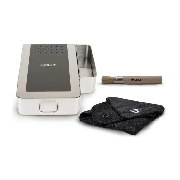 LELIT Stainless Steel Knock Box Drawer with Cleaning Cloth & Brush - LEPLA360M
