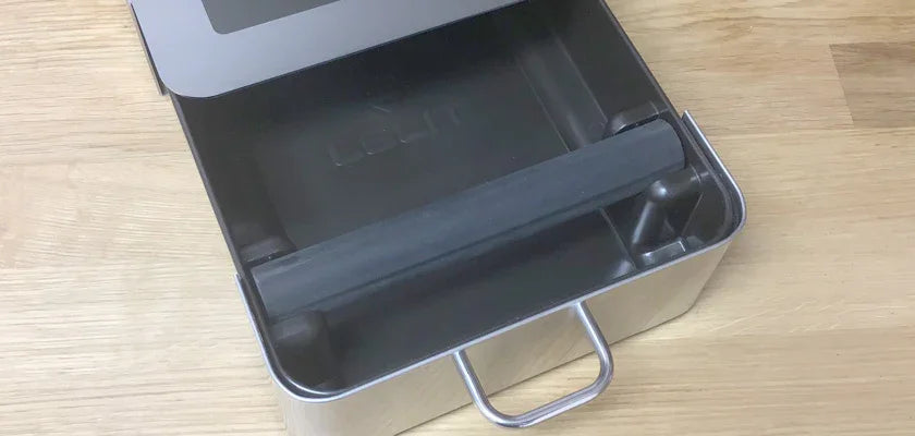 LELIT Stainless Steel Knock Box Drawer with Cleaning Cloth & Brush - LEPLA360M