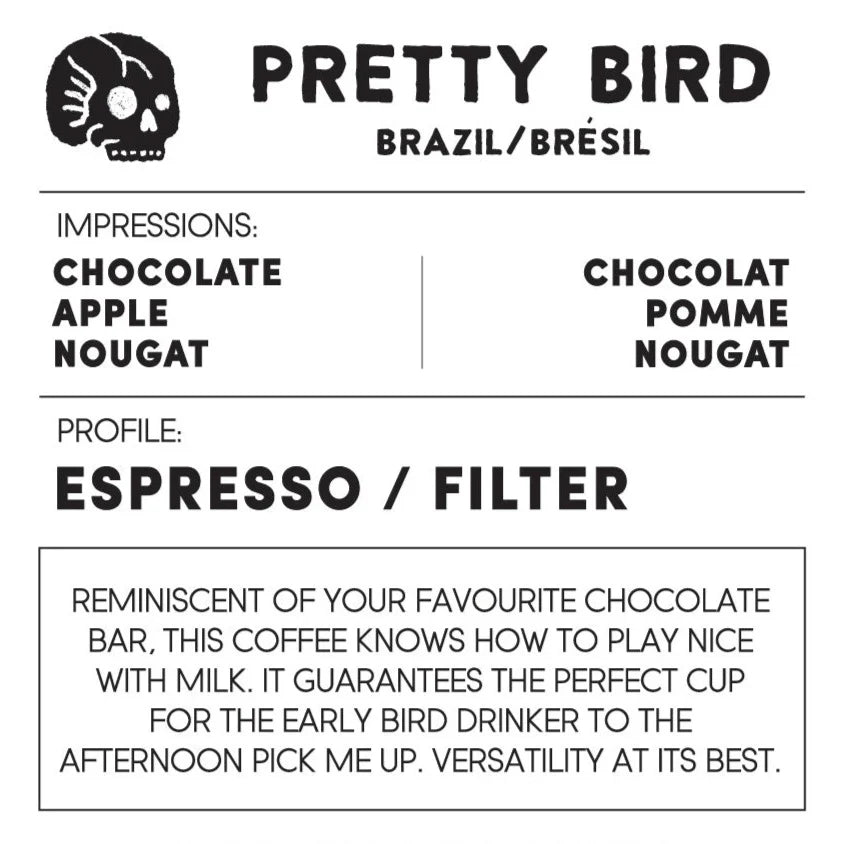 Back Road Coffee Pretty Bird Espresso or Filter Blend Dark Roasted Whole Beans 300g