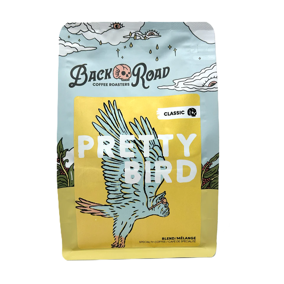 Back Road Coffee Pretty Bird Espresso or Filter Blend Dark Roasted Whole Beans 300g