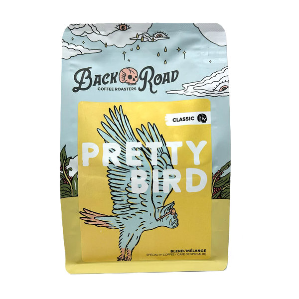 Back Road Coffee Pretty Bird Espresso or Filter Blend Dark Roasted Whole Beans 300g