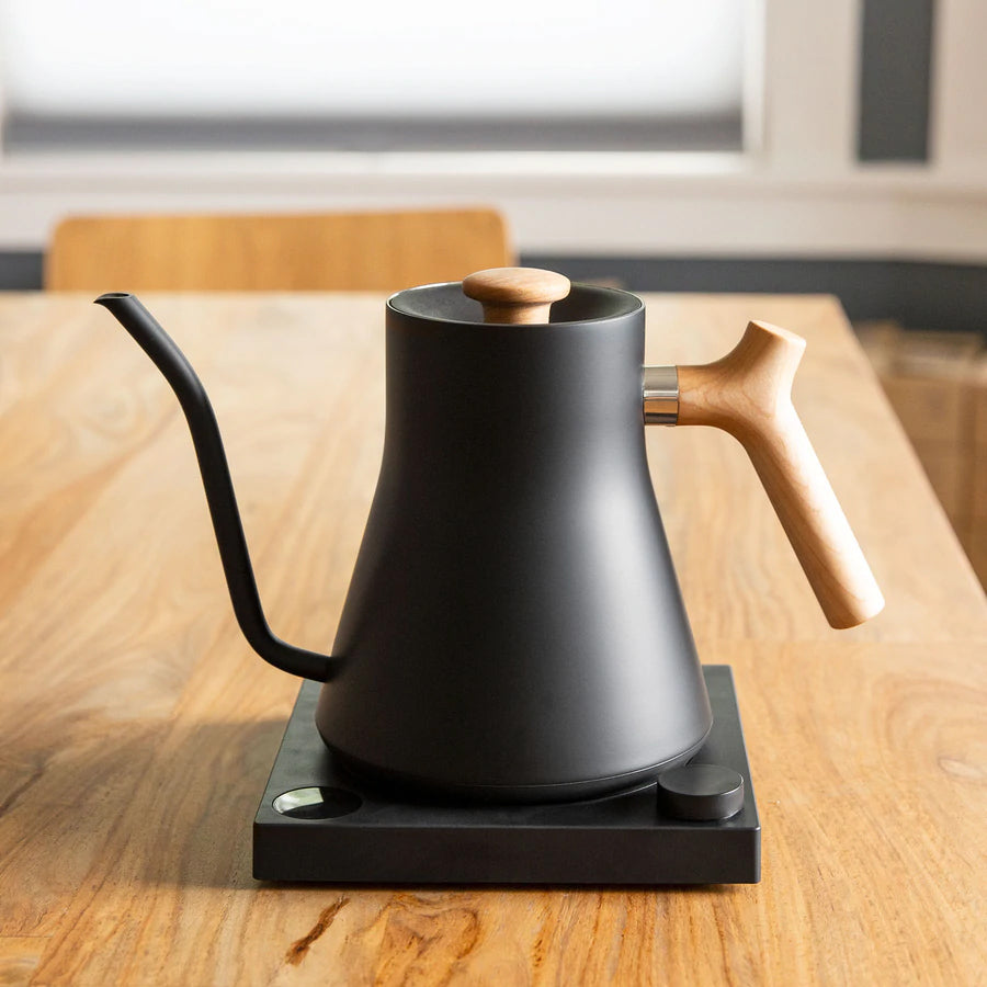Fellow Stagg EKG Electric Pour-Over Gooseneck Kettle - Matte Black + Maple #1202MA90