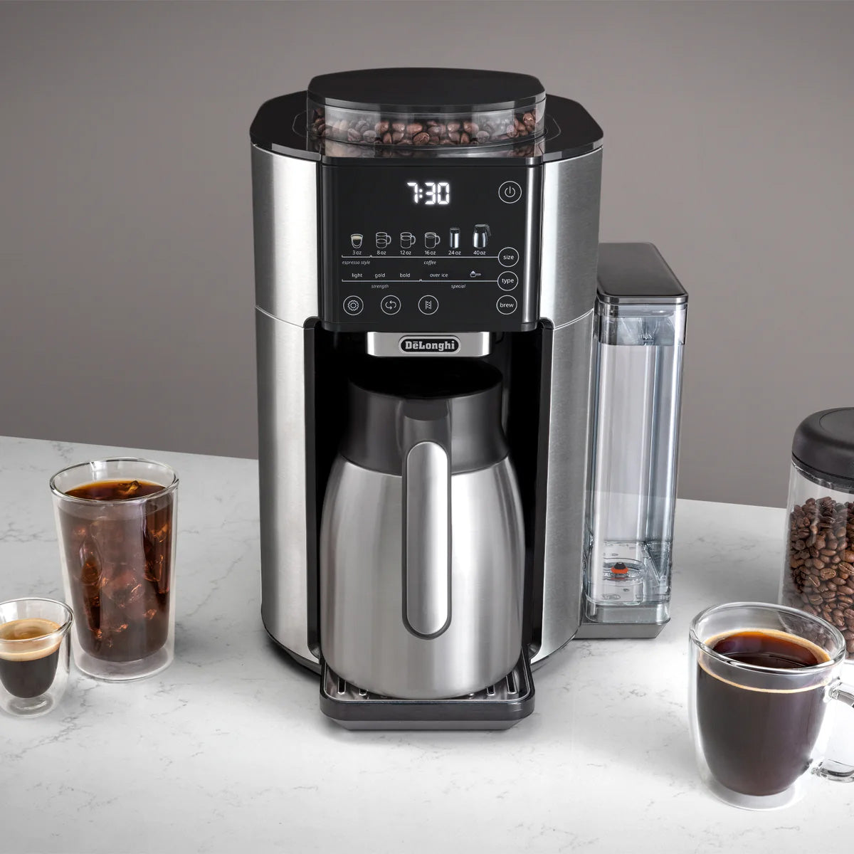 DeLonghi - TrueBrew Automatic Coffee Maker Stainless Steel with Carafe - CAM51035M