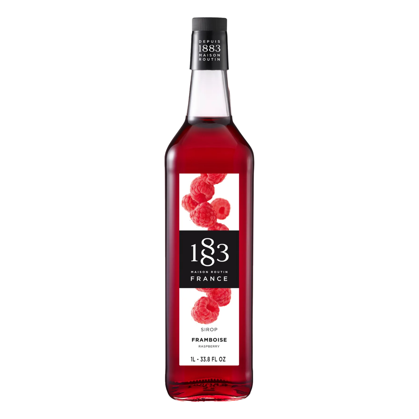 1883 Raspberry Syrup (Natural Coloring) 1L Glass Bottle