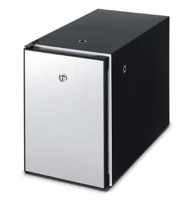 Milk fridge, with stainless steel door and black exterior