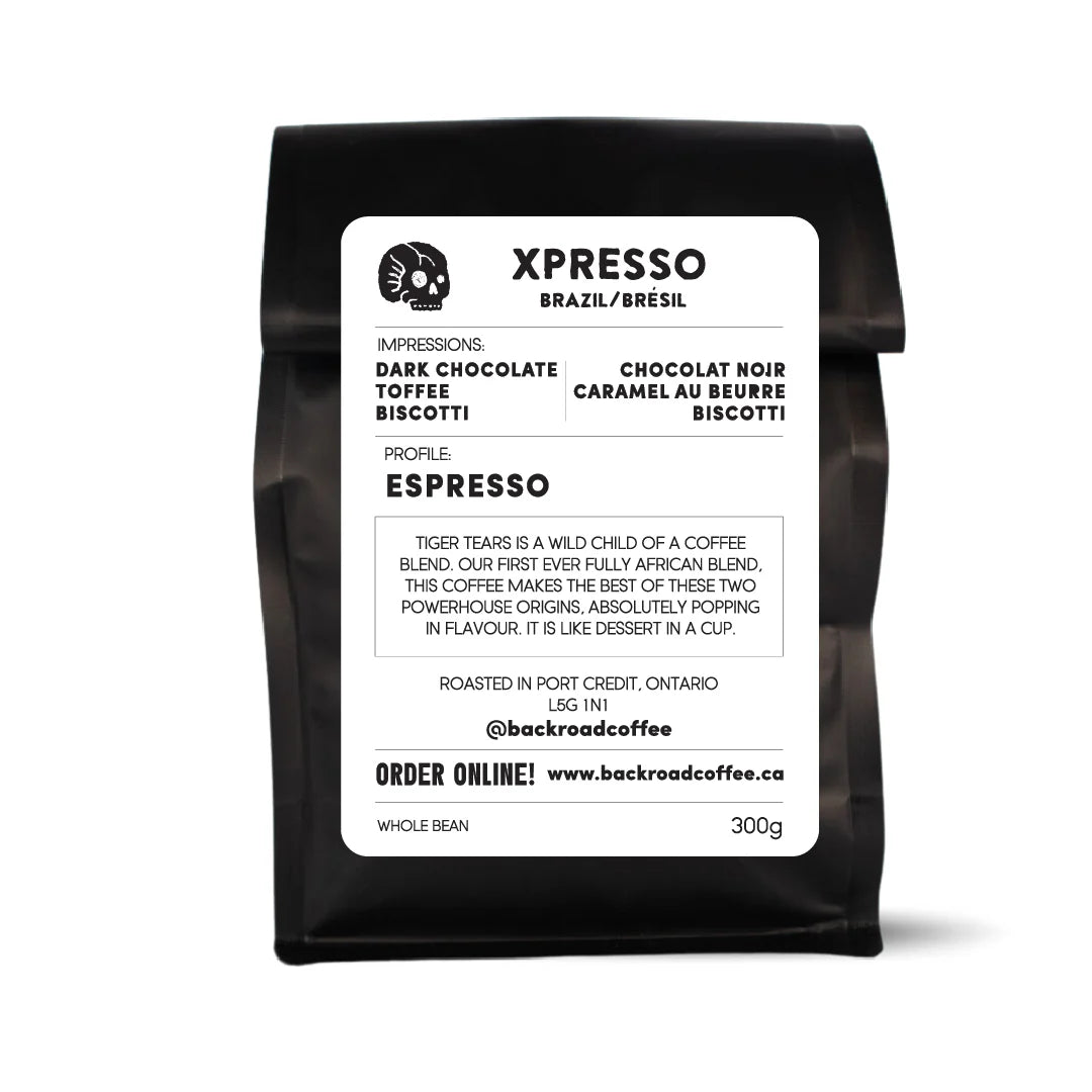 Back Road Coffee Xpresso Brazil Espresso Blend Dark Roasted Whole Beans 300g