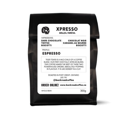 Back Road Coffee Xpresso Brazil Espresso Blend Dark Roasted Whole Beans 300g