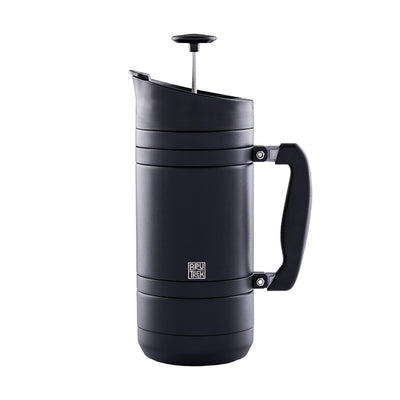 BruTrek Basecamp / Sierra French Press w/ Bru-Stop & spill-proof lid, 48 fl. oz. - Obsidian Black Textured - SFP0748