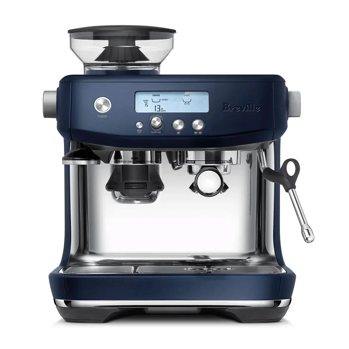 Breville - Barista Pro Semi-Automatic Combo Espresso Machine with Grinder Damson Blue - BES878DBL