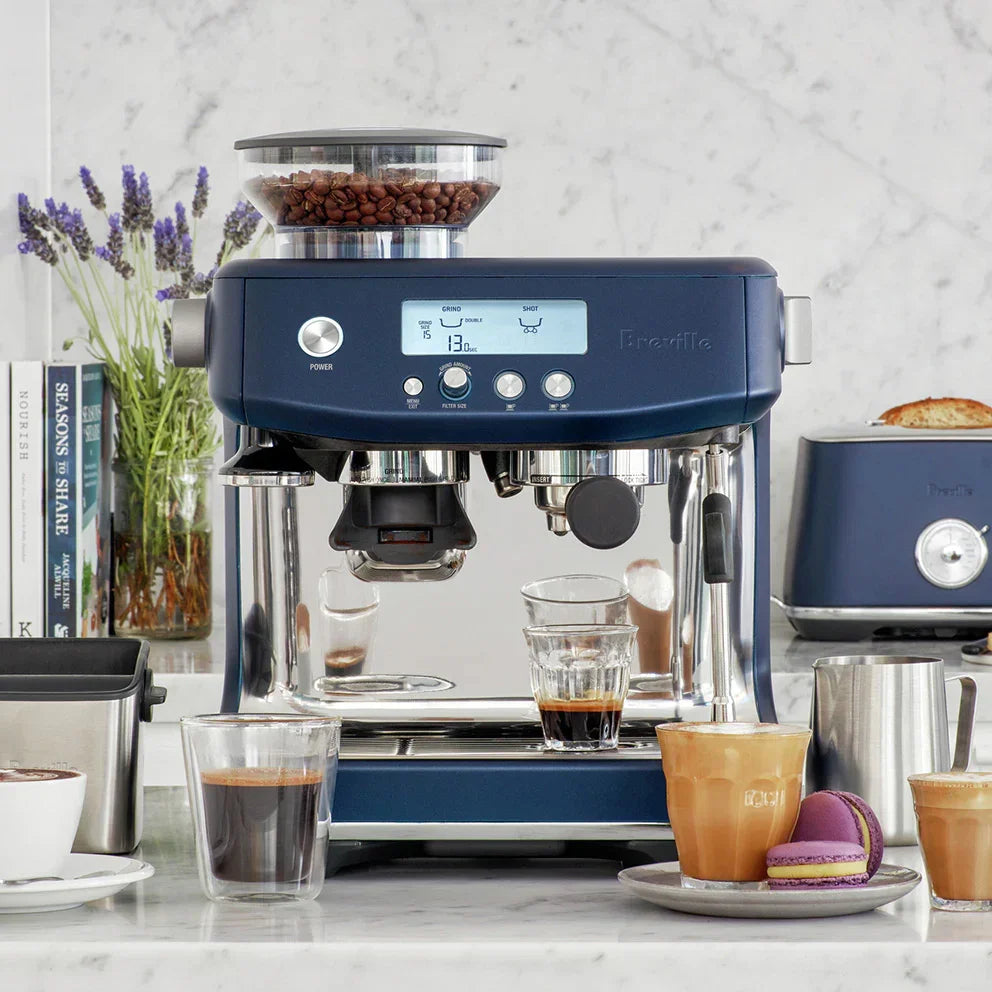 Breville - Barista Pro Semi-Automatic Combo Espresso Machine with Grinder Damson Blue - BES878DBL