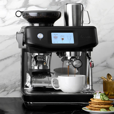 Breville - Barista Touch Impress Semi-Automatic Combo Espresso Machine with Grinder - Black Truffle - BES881BTR