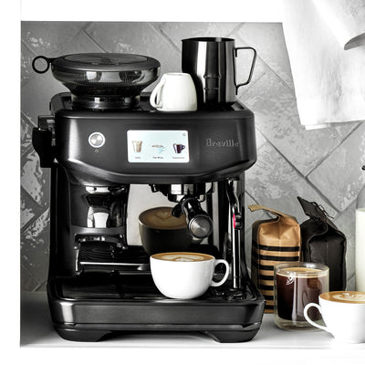 Breville - Barista Touch Impress Semi-Automatic Combo Espresso Machine with Grinder - Noir Edition - BES881NRE