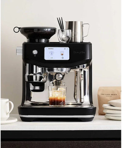 Breville - Barista Touch Impress Semi-Automatic Combo Espresso Machine with Grinder - Black Truffle - BES881BTR