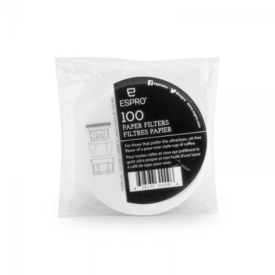 Espro Press Paper Coffee Microfilter 18oz/550ml 100 Pack fits P3, P5, & P7