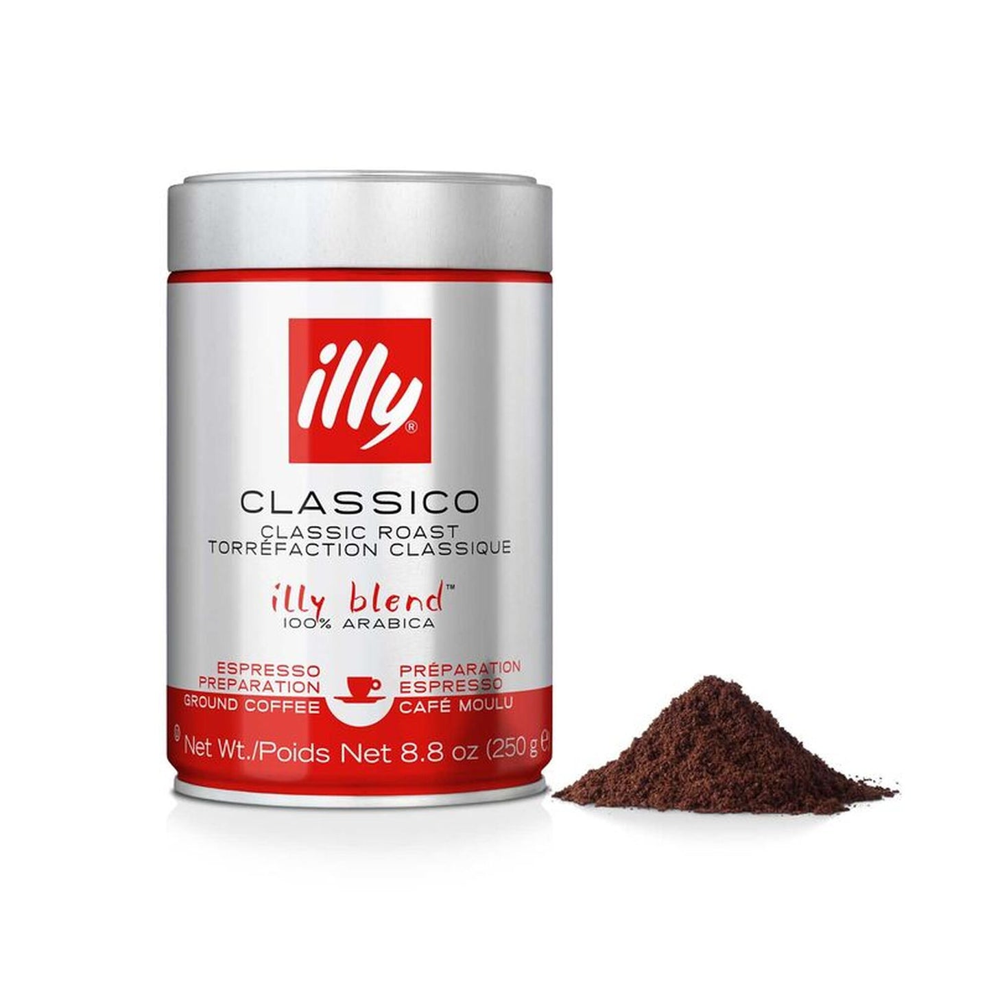 Illy Ground Espresso - Classico Medium Roast 250g - (RED) - A059 