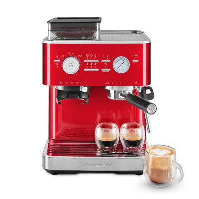 KitchenAid - Semi Automatic Espresso Machine with Burr Grinder Candy Apple Red - KES6551SCA