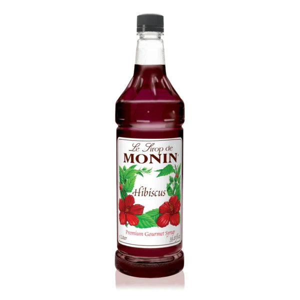 Monin Hibiscus Syrup 1L Plastic Bottle