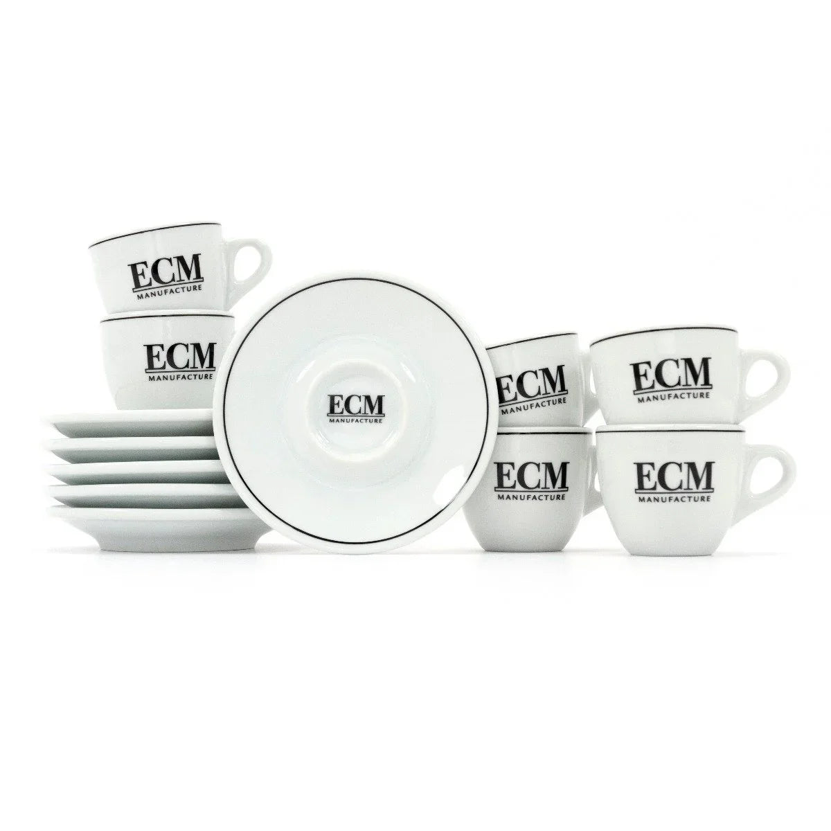 ECM Ceramic Cappuccino Cups with Saucers Set of 6 #09506