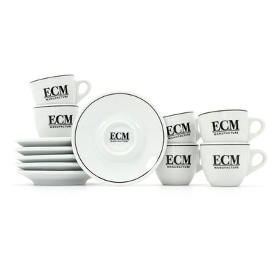 ECM Ceramic Cappuccino Cups with Saucers Set of 6 - Thumbnail 3