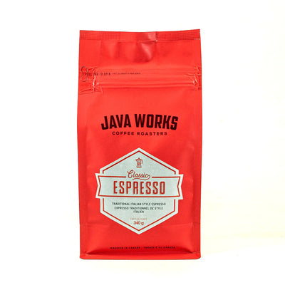 Java Works Classic Espresso Blend Whole Bean - 340g / 12oz Bag