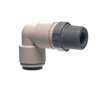 NPT 3/8" Male to 3/8" OD Tubing Push In John Guest Swivel Elbow Fitting  #PI091223S