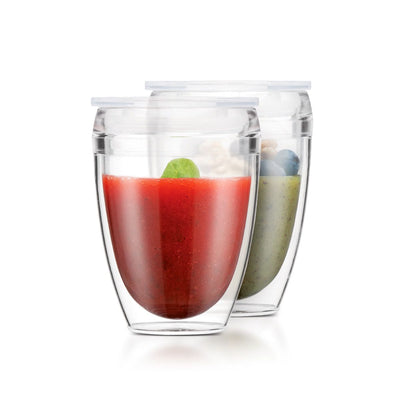 Bodum PAVINA® TO GO 2 pcs double wall tumbler, 0.3l, 10oz with lid, (BPA free) K11849-10SA