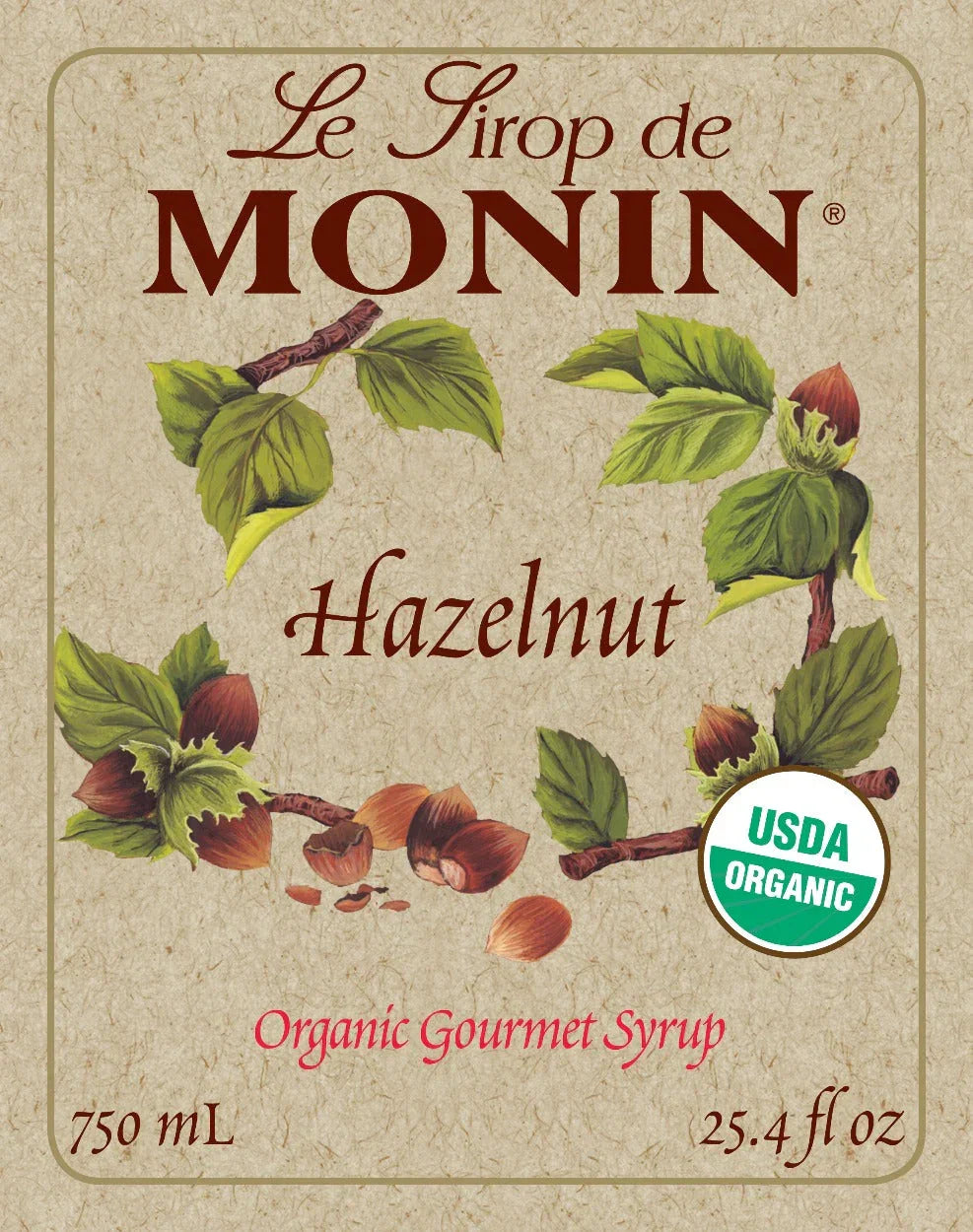 Monin Organic Hazelnut Syrup
