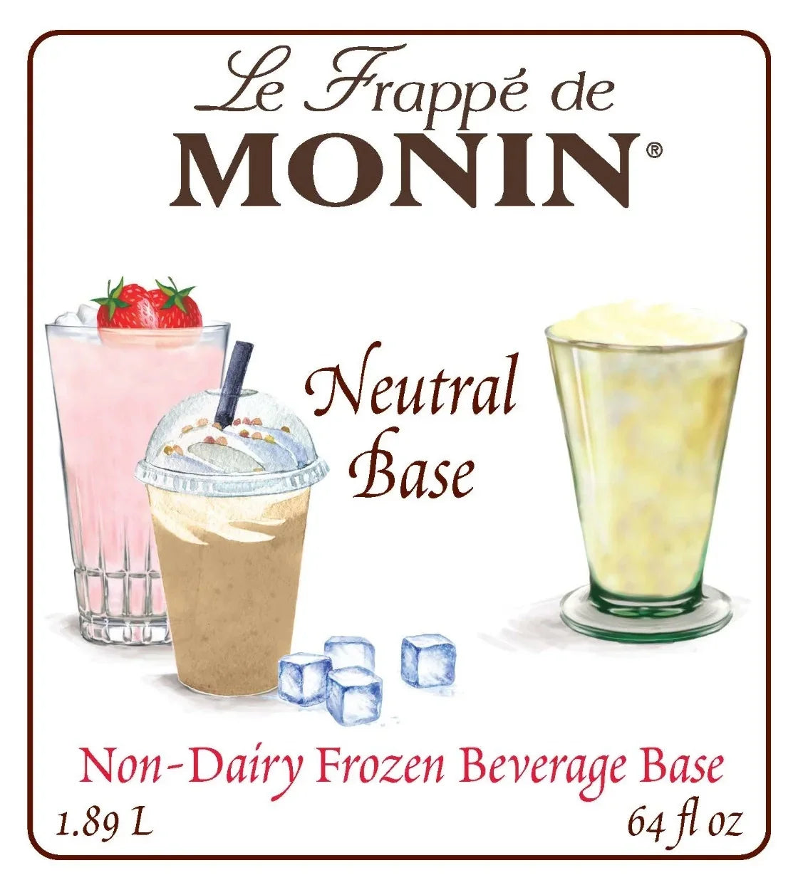 Monin Neutral Beverage Base 64oz/1.89L. Bottle