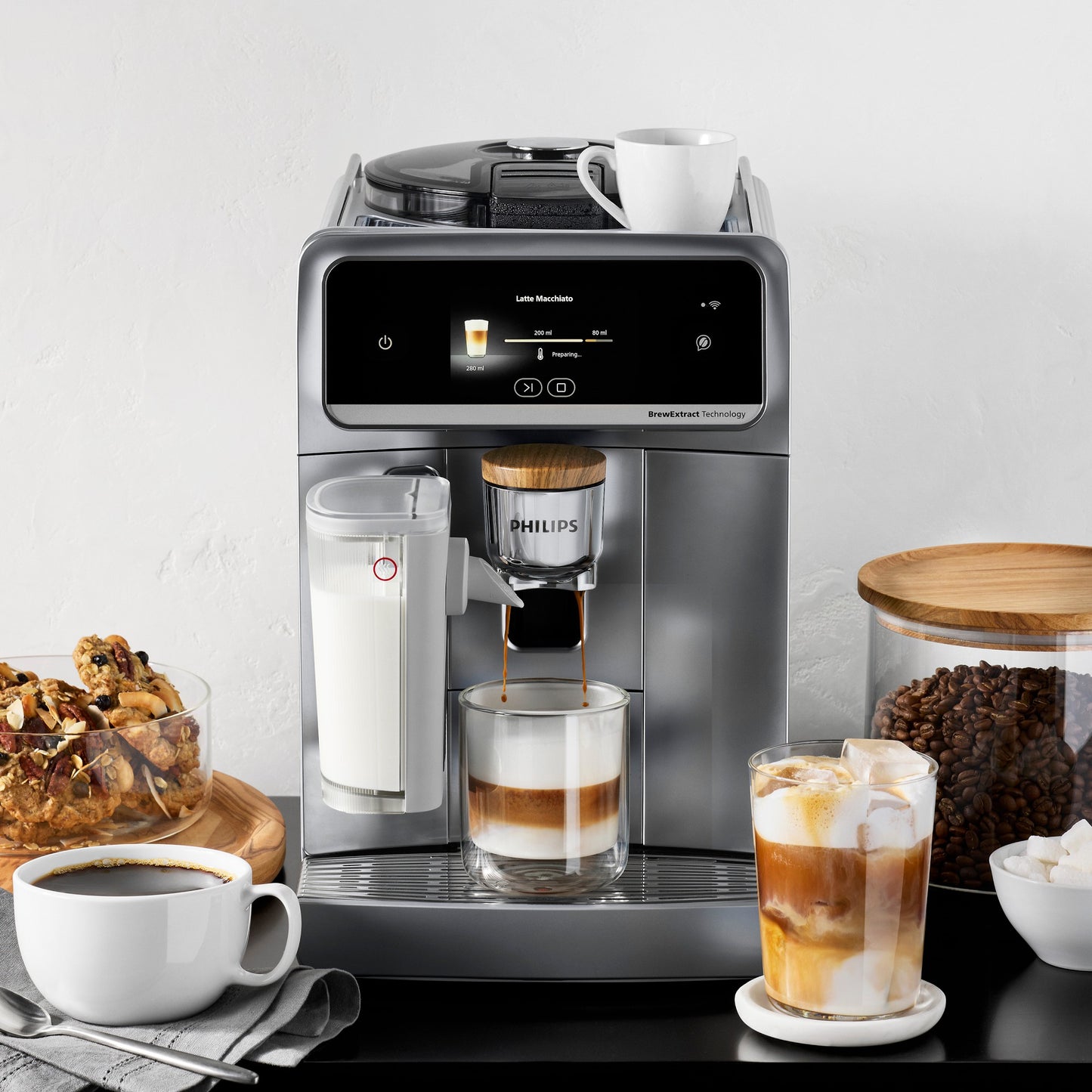 Philips - Cafe Aromis 8000 Super Automatic Espresso Machine with LatteGo Pro Stainless Steel - EP8757/20