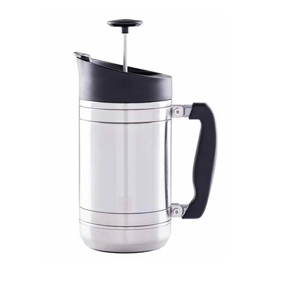 BruTek Basecamp / Sierra French Press with Bru-Stop 32 fl. oz. - Brushed Steel - CFP0132