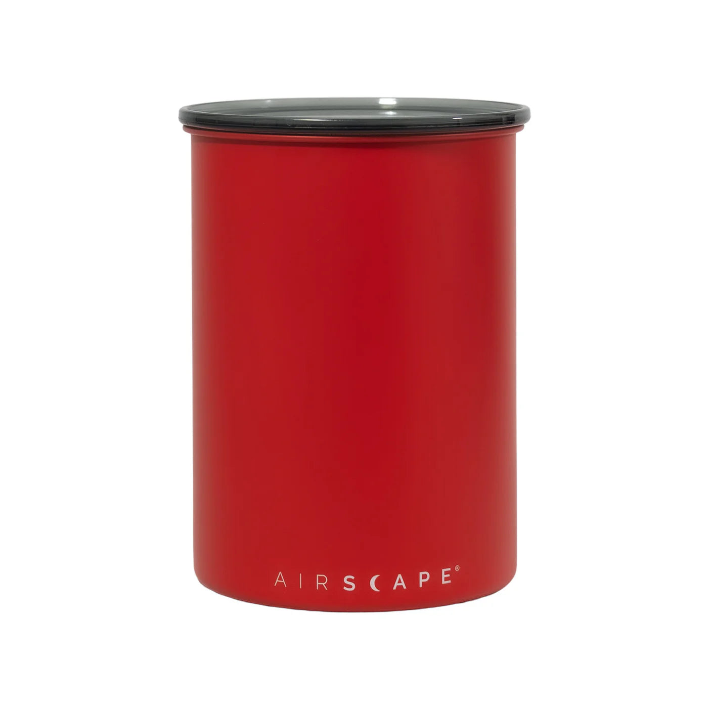 Planetary Design AirScape Classic Stainless Steel 64oz Coffee Canister 7" Medium - Matte Red with Smoke Lid AS2807