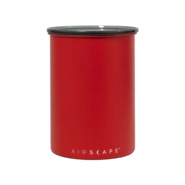 Planetary Design AirScape Classic Stainless Steel 64oz Coffee Canister 7" Medium - Matte Red with Smoke Lid AS2807