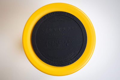 Planetary Design AirScape Classic Stainless Steel 64oz Coffee Canister 7" - Matte Yellow with Smoke Lid - AS2507