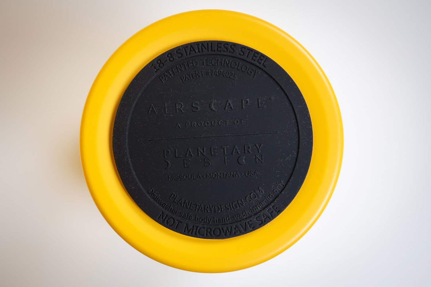 Planetary Design AirScape Classic Stainless Steel 32oz Coffee Canister 4" - Matte Yellow with Smoke Lid AS2504