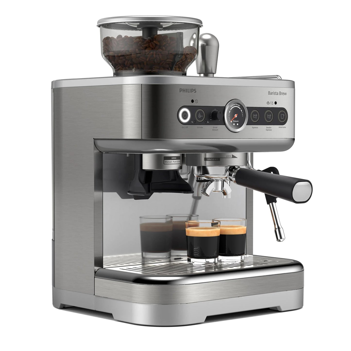 Philips / Saeco - Barista Brew Premium Stainless Steel Silver Semi Automatic Espresso Machine - PSA3228/01