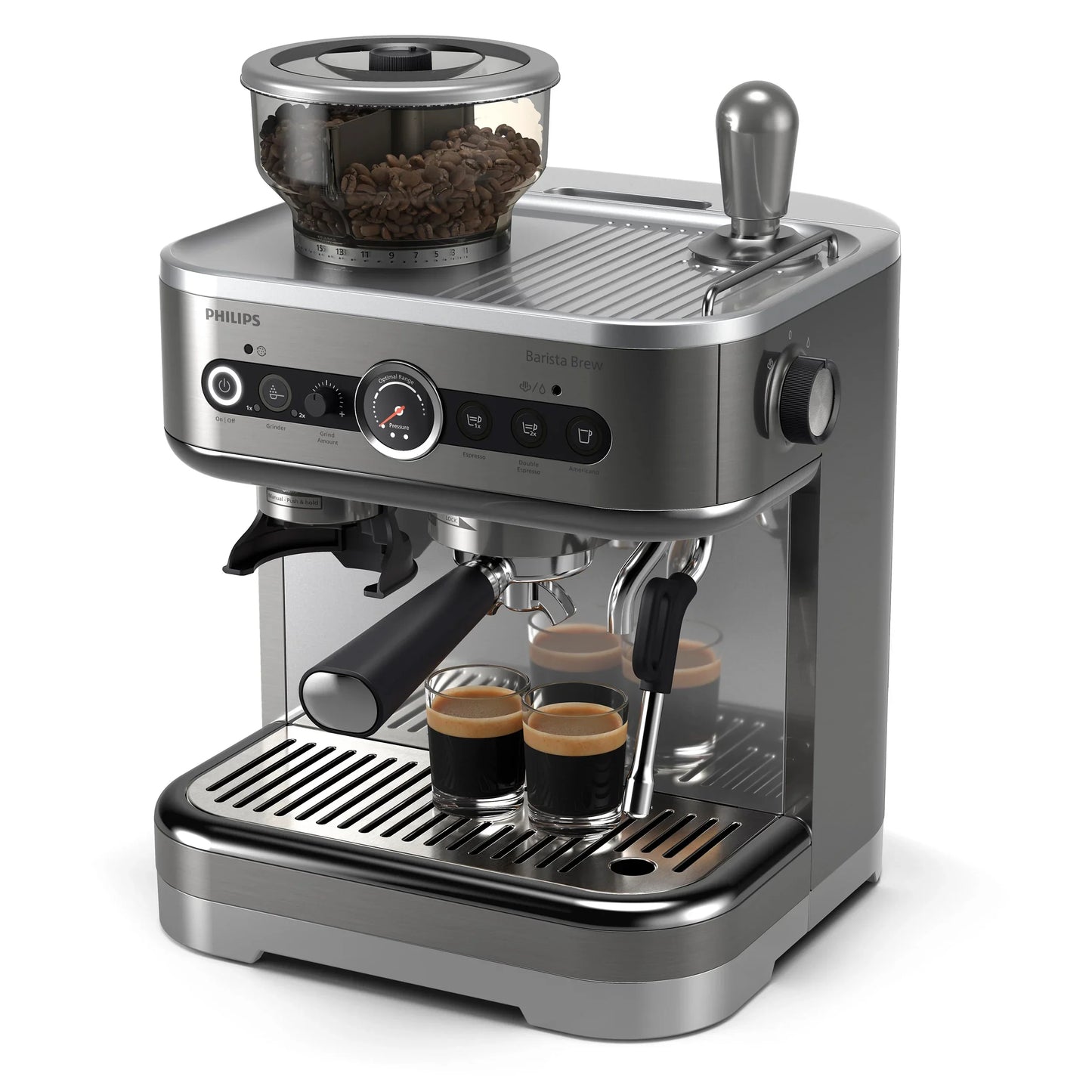Philips / Saeco - Barista Brew Premium Stainless Steel Silver Semi Automatic Espresso Machine - PSA3228/01