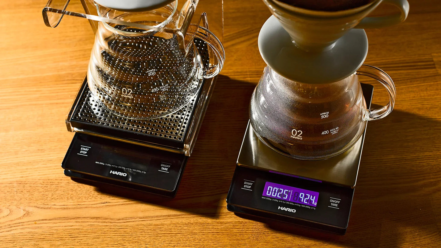 Hario V60 Coffee Drip Scale in Metal with Timer - VSTM-2000HSV
