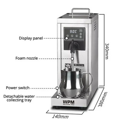 Nine Bar Stand Alone Steam Wand Milk Frothing Unit aka WPM Welcome Pro & manufactured by WPM  #9B-110-MS-130T