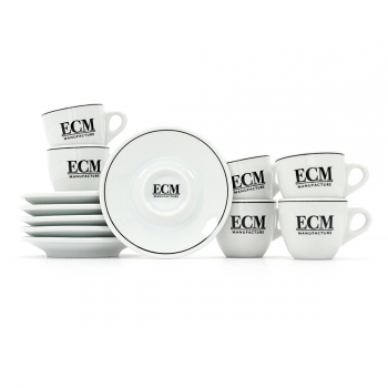 ECM Ceramic Cappuccino Cups with Saucers Set of 6 #09506