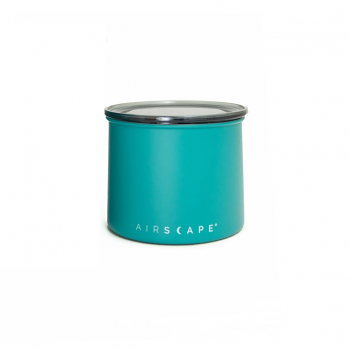 Planetary Design AirScape Classic Stainless Steel 32oz Coffee Canister 4" - Matte Turquoise with Smoke Lid - AS06M04