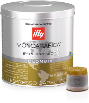 Illy IperEspresso Arabica Capsules - 21 Capsules - Colombia - 7103 - Case of 6 