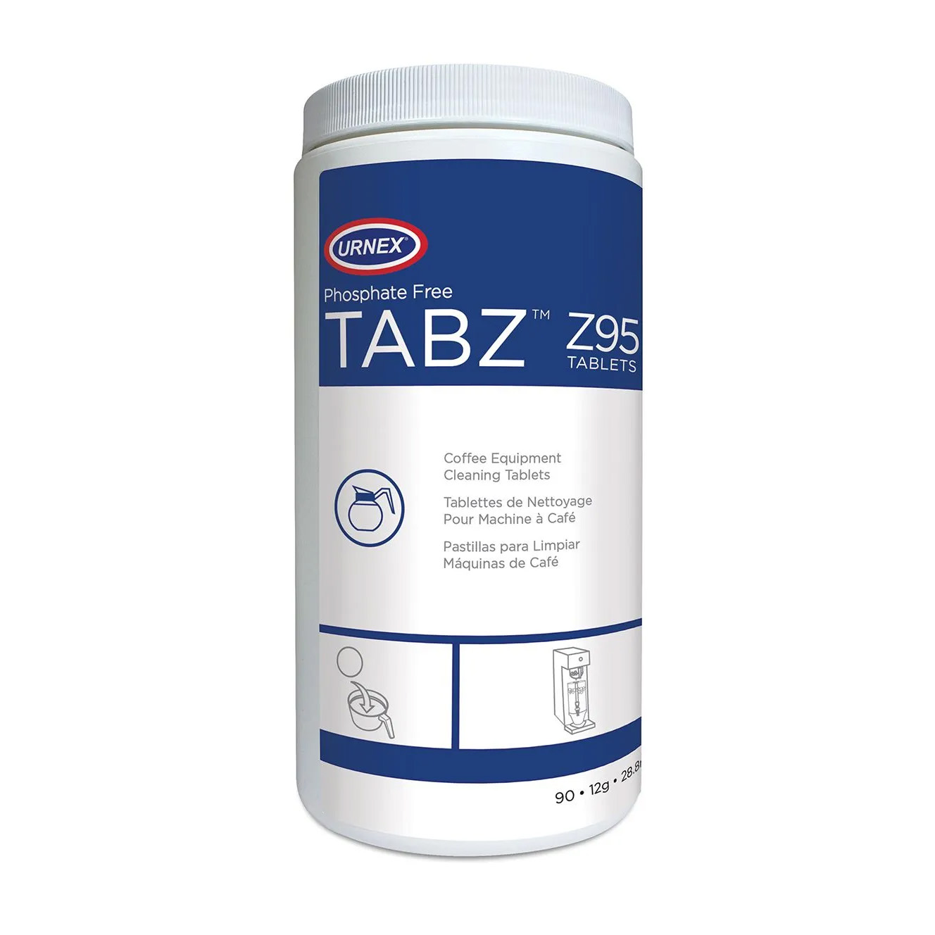 Urnex TABZ Z95 COFFEE Equipment Cleaning 12g Tablets - 90 Tablet Jar