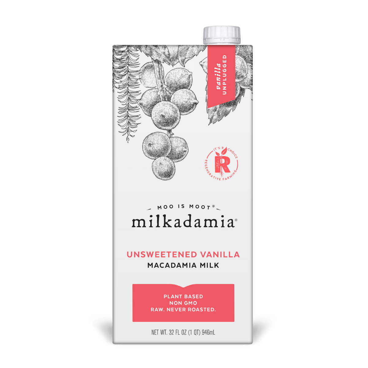 Milkadamia Vanilla Unsweetened Macadamia Milk Plant-Based Beverage 32 fl.oz