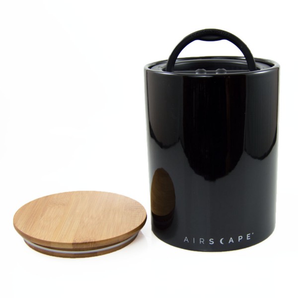 AirScape Ceramic 64oz Coffee Canister 7" - Obsidian Black