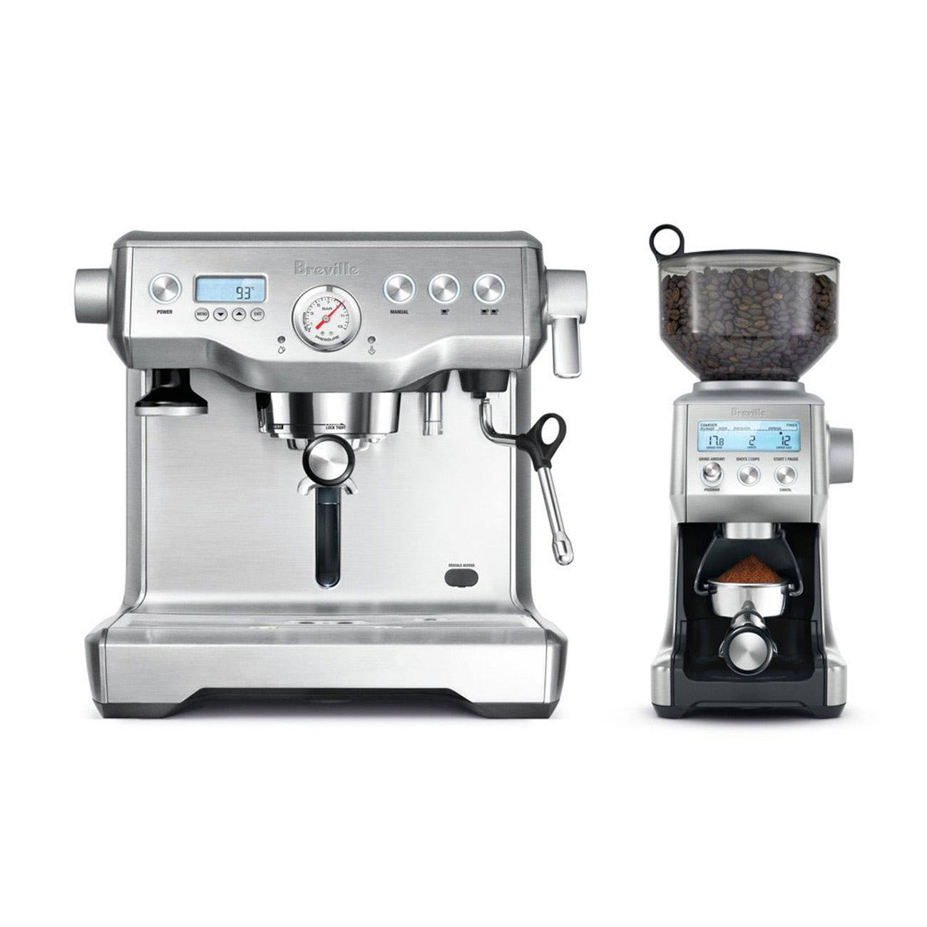 Breville Dynamic Duo - Dual Boiler Semi Automatic Espresso Machine and Smart Grinder Pro - BEP920BSS
