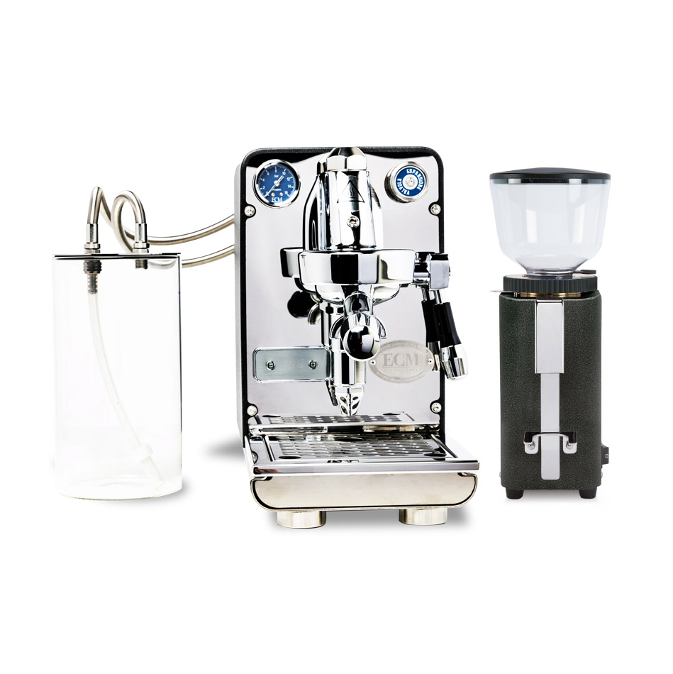 ECM - Puristika Espresso Machine & C-Manuale 54 Anthracite Grinder Bundle