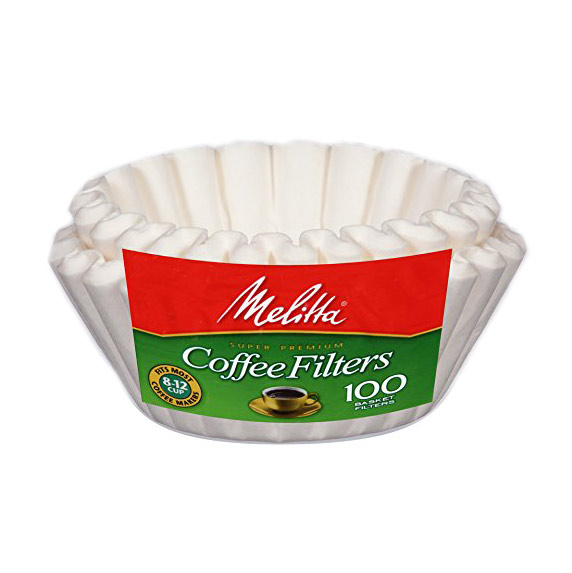 Melitta Basket Filters White 8-12 Cup 100 Pack