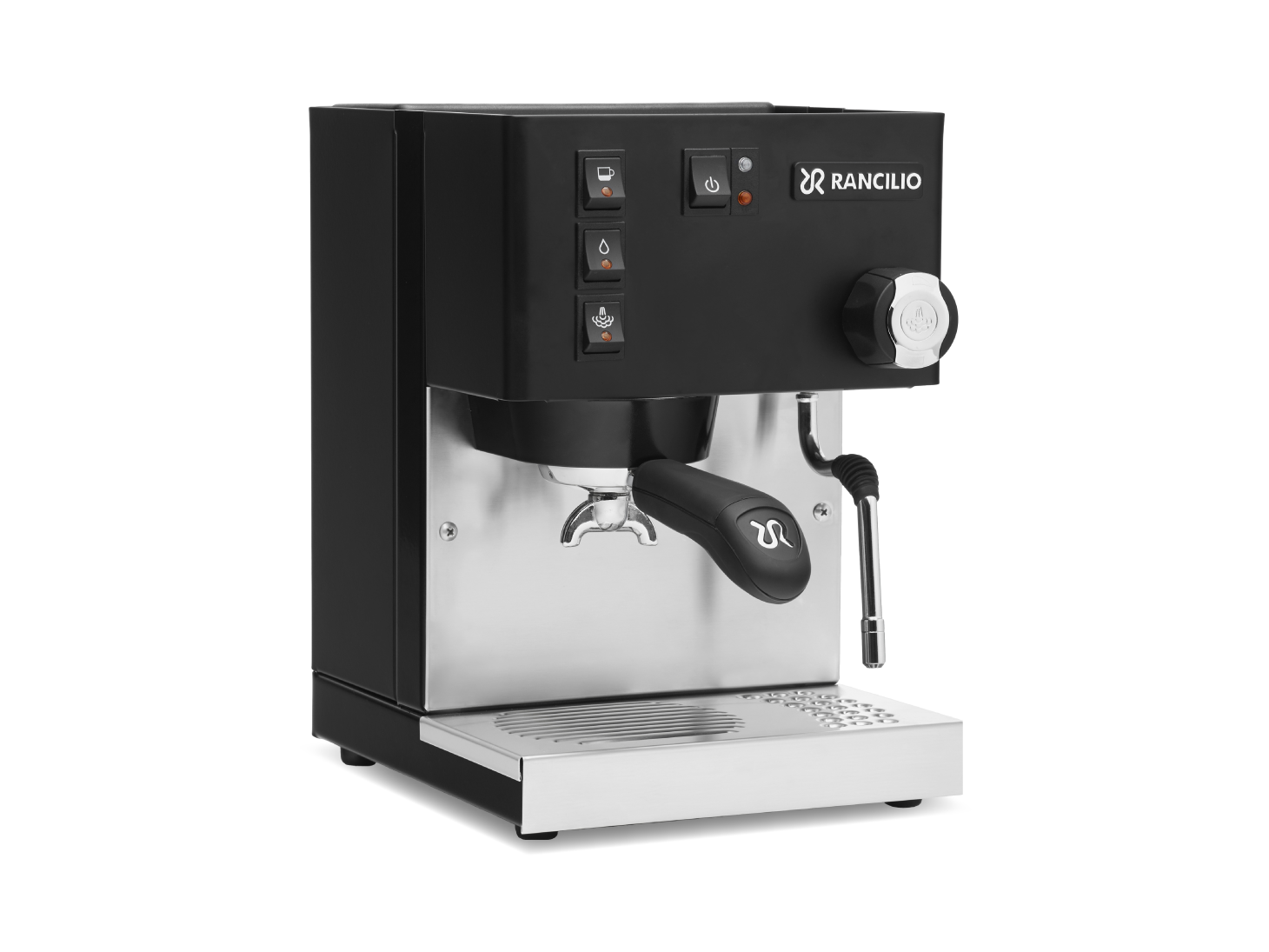 Rancilio Silvia M Black Espresso Machine and Rocky Doserless Black Grinder Bundle