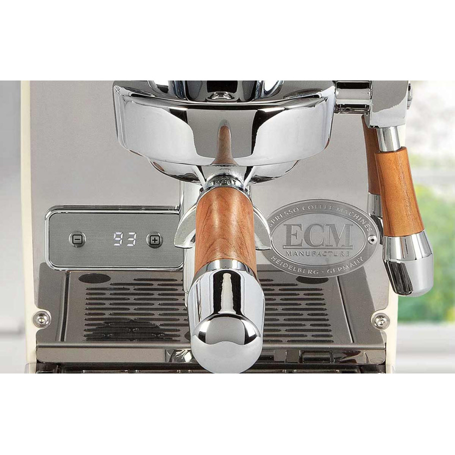 ECM - Puristika Cream with Olive Wood Accessories Semiautomatic Espresso Machine 110V - 81022US